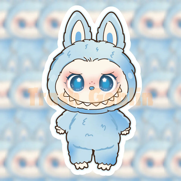 Baby Blue Cloud Labubu Sticker