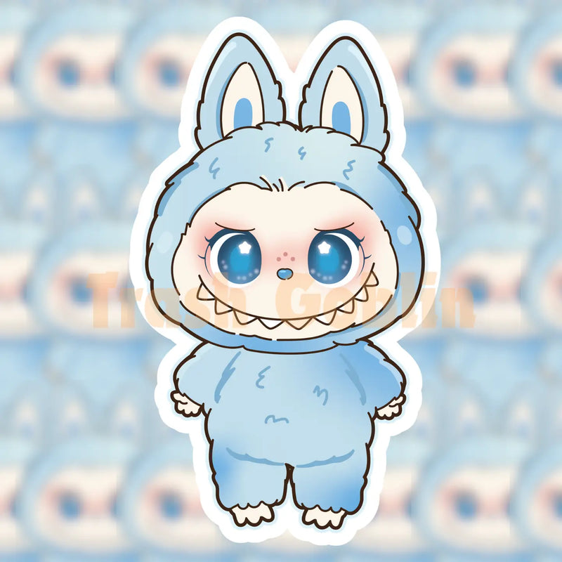 Baby Blue Cloud Labubu Sticker