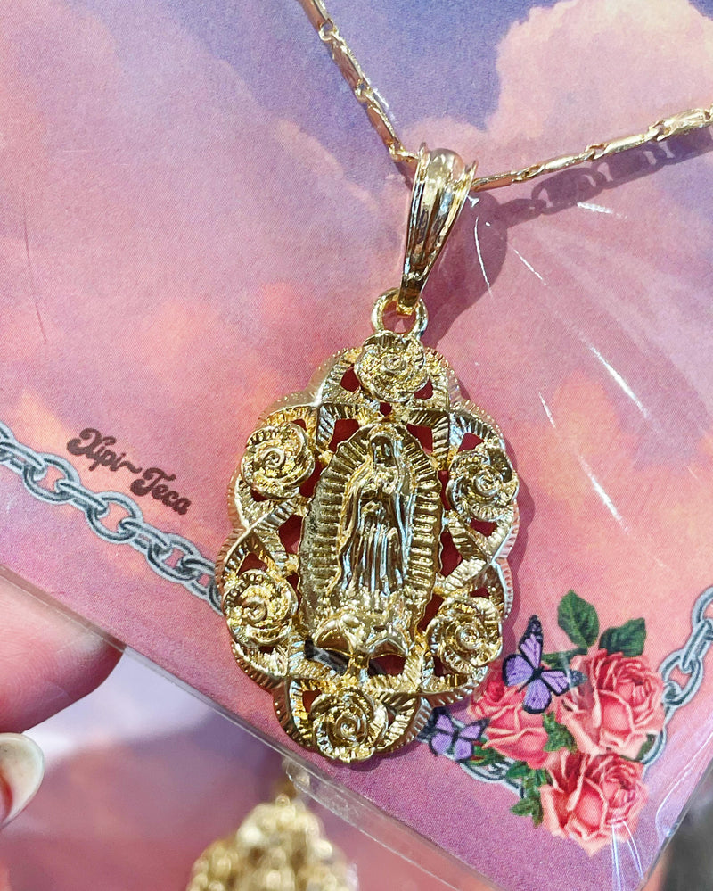 Rose Guadalupe All Gold Necklace