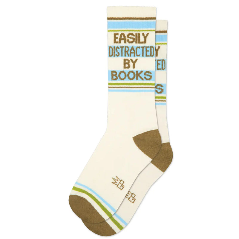 Easily Distracted By Books Gym Crew Socks