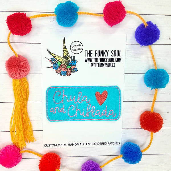 the funk soul "chula and chiflada" patch available at sew bonita