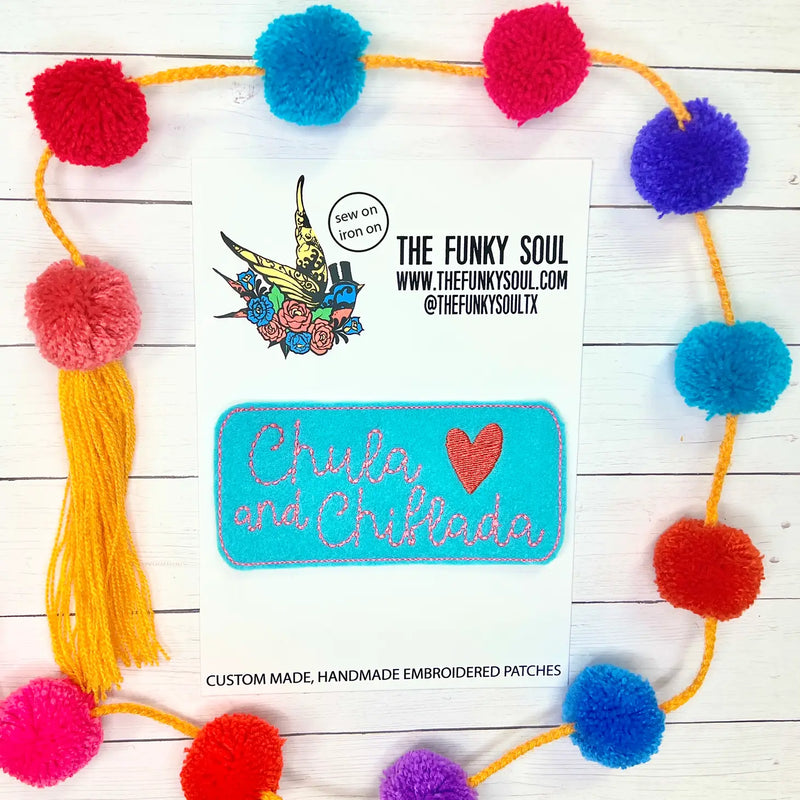the funk soul "chula and chiflada" patch available at sew bonita