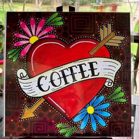 Coffee Mexican Folk Art Print (12x12)