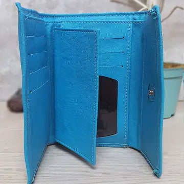 Tribal Striped Peruvian Leather Trifold Wallet