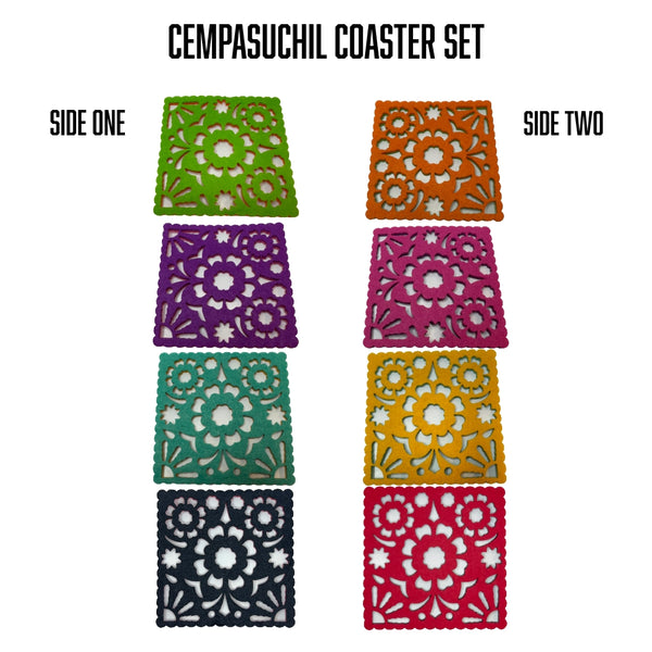 Cempasuchitl- "Papel Picado" Coaster Sets