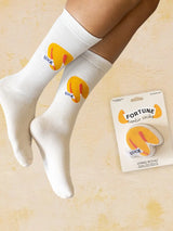 Fortune Cookie - "Luck" - Beige 3D Socks
