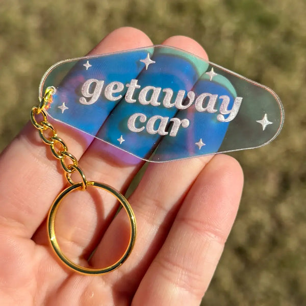 Getaway Car Motel Iridescent Keychain