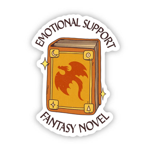 "Emotional Support Fantasy Novel" Book Sticker
