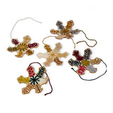 Neutral Embroidered Snowflake Ornament