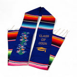 Graduation Serape Stole (Flowers + Class of 2025) - Multiple Colors