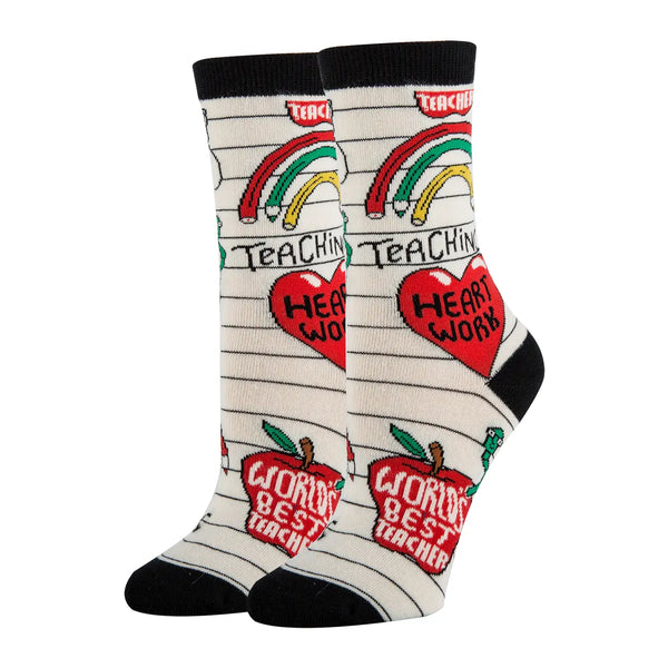 Heart Work | Women's Cotton Crew Funny Socks