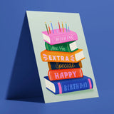 An Extra Bookish Birthday Greeting Card