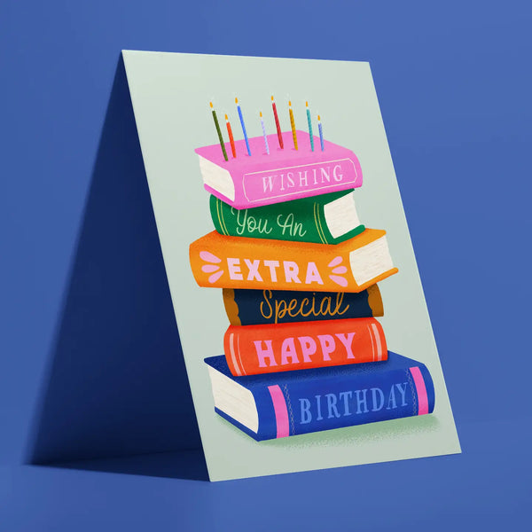 An Extra Bookish Birthday Greeting Card