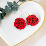 Rose Hoop Earrings