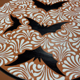 Brown & White w/ Black Trim Halloween Cake Platter