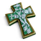 Small Wooden Cross w/ Milagros