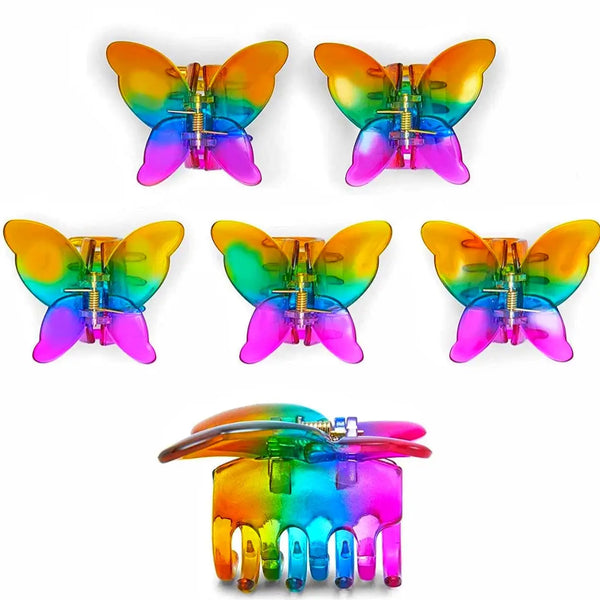 Rainbow Butterfly Hair Clip