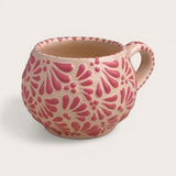 Pink on White Talavera Latte Mug