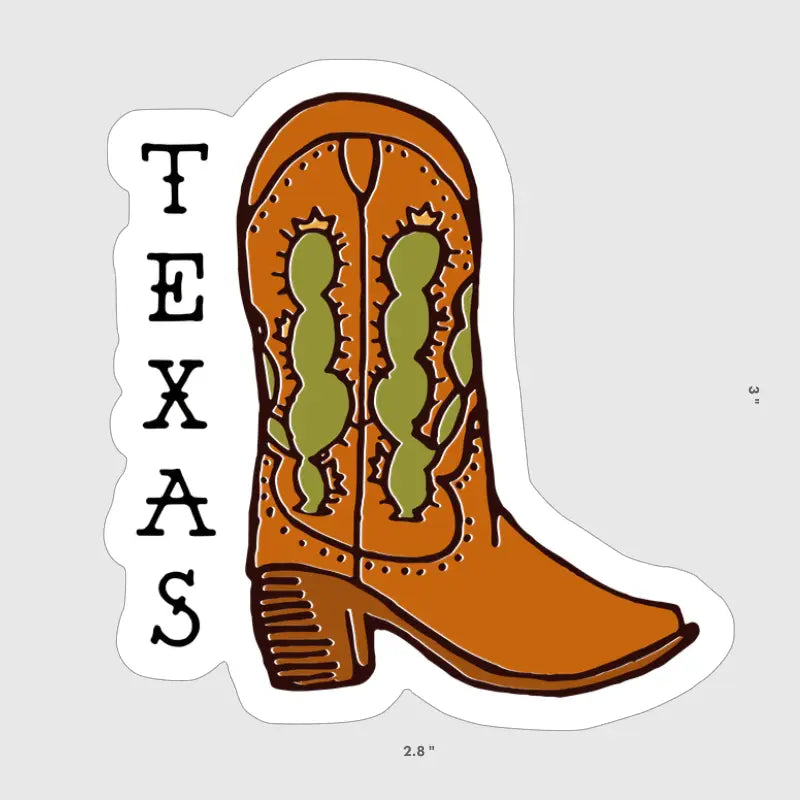 Texas Cowboy Boot Sticker