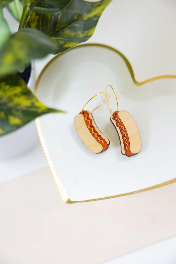 Hot Dog Hoop Earrings