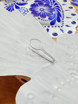 Talavera Tin Heart - White & Blue
