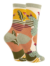 Sol De Cactus | Women's Premium Cotton Crew Dress Socks at Sew Bonita in Corpus Christi, TX.