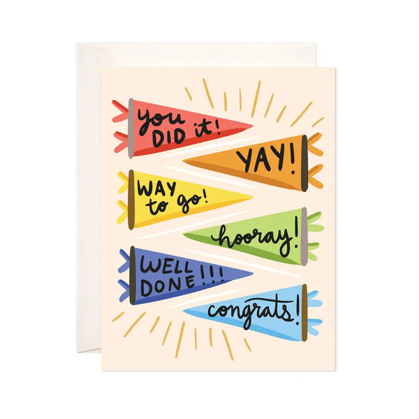 Yay Pennant Congrats Card