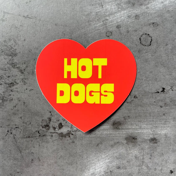 Hot Dogs Heart Sticker