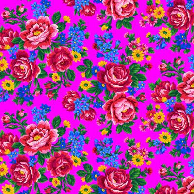Hot Pink Kokum Scarf Floral - FQ