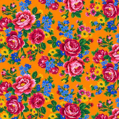 Orange Kokum Scarf Floral - FQ
