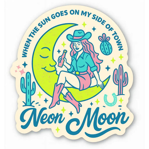 Neon Moon Cowgirl Sticker