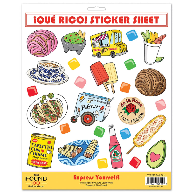 Que Rico Latino Foods Sticker Sheet