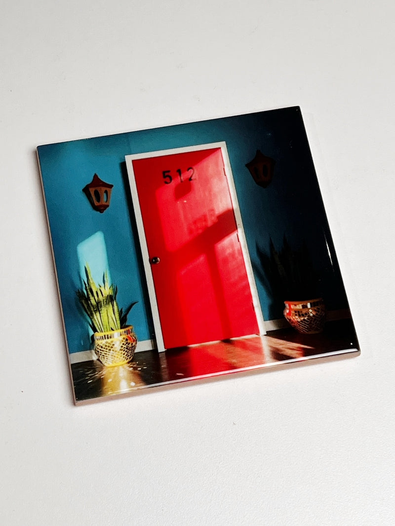 Red Door Sew Bonita Tile Coaster