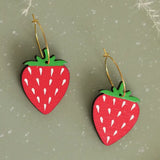 Strawberry Hoop Earrings