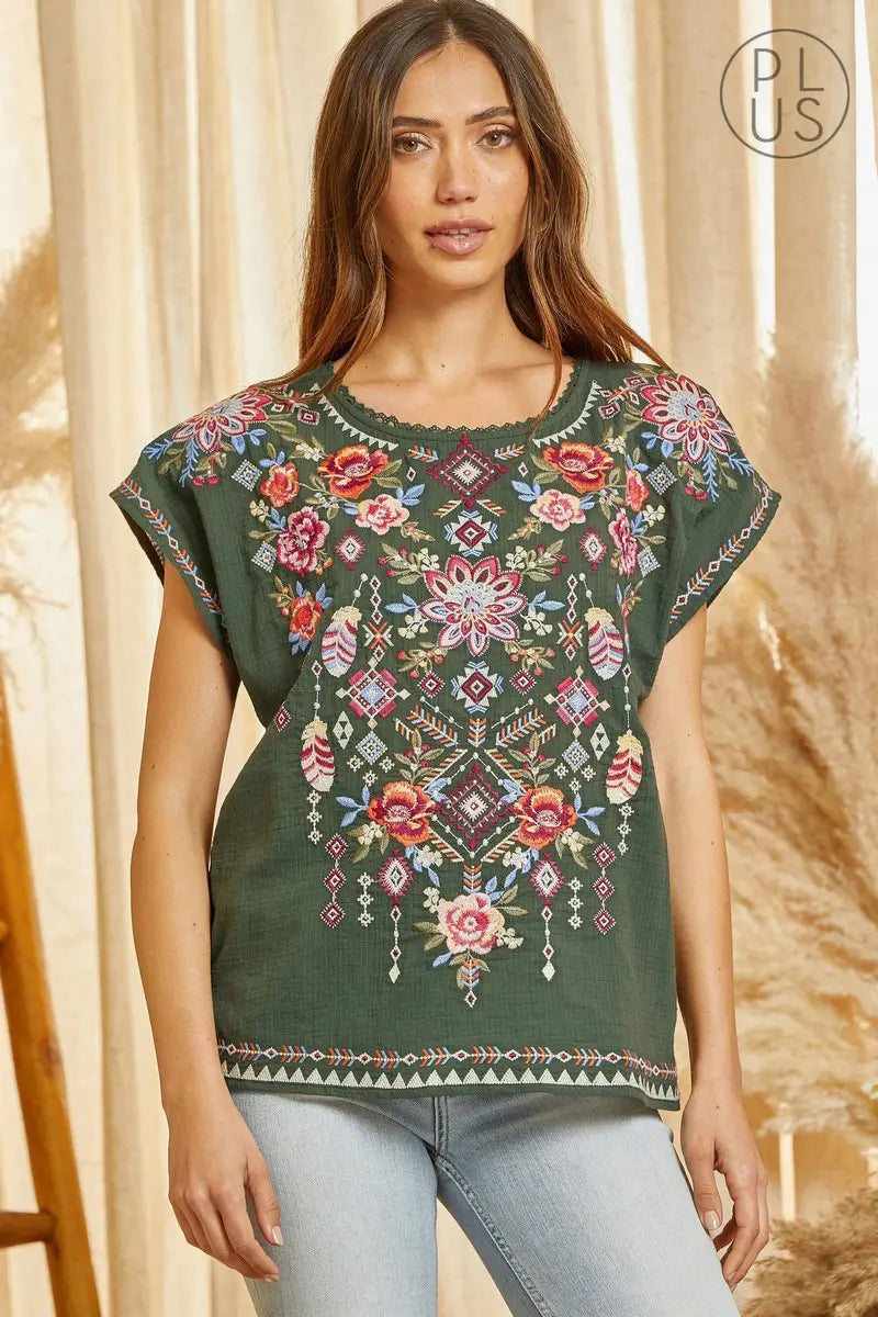 Olive Dolman Blouse