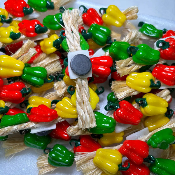 Bell Peppers On Rope Kitchen Magnet