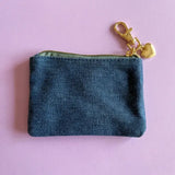 Denim + Bows - Bella: Soft Zipper Pouch/Small Keychain