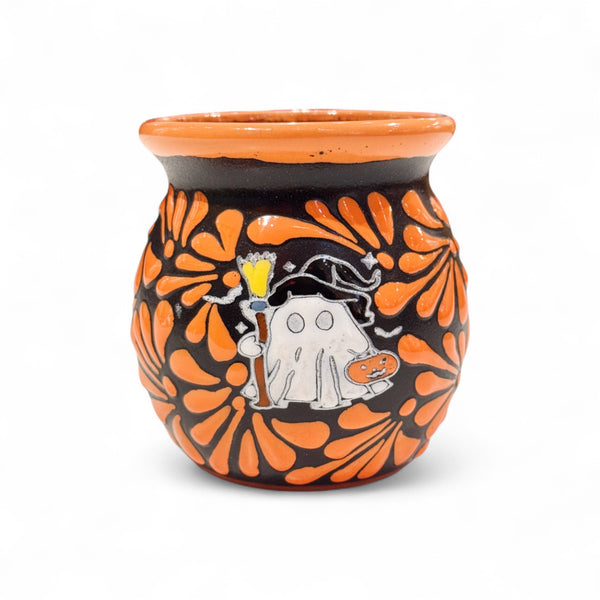 Halloween: Orange "Witchy" Ghost Taza