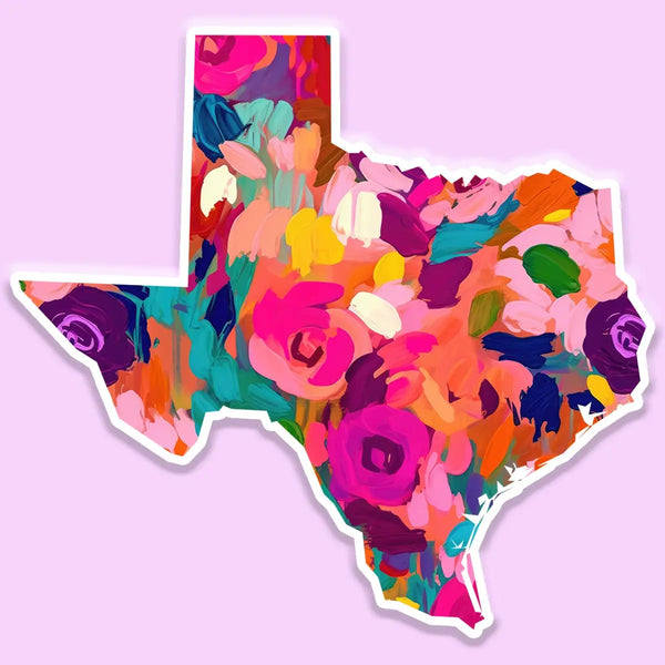 Watercolor Floral Texas Sticker