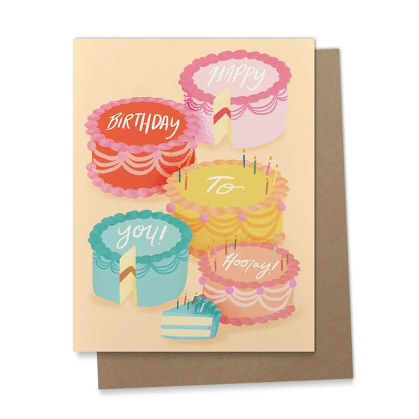 Retro Cakes Greeting Card