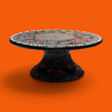 Black w/ White Trim Halloween Cake Platter