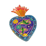 Large Tin Sacred Hearts w/ Birds