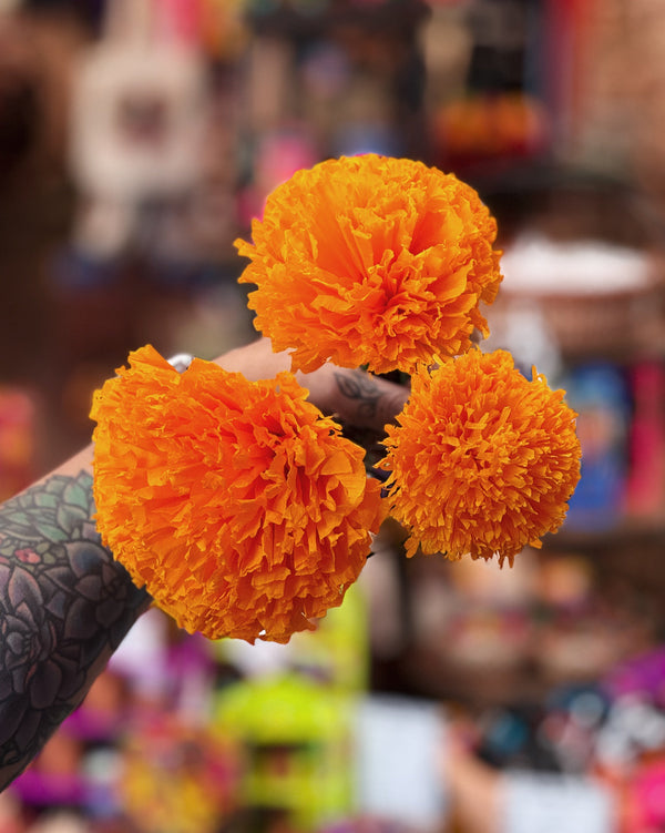 Paper Cempasuchil (Marigold) Flowers