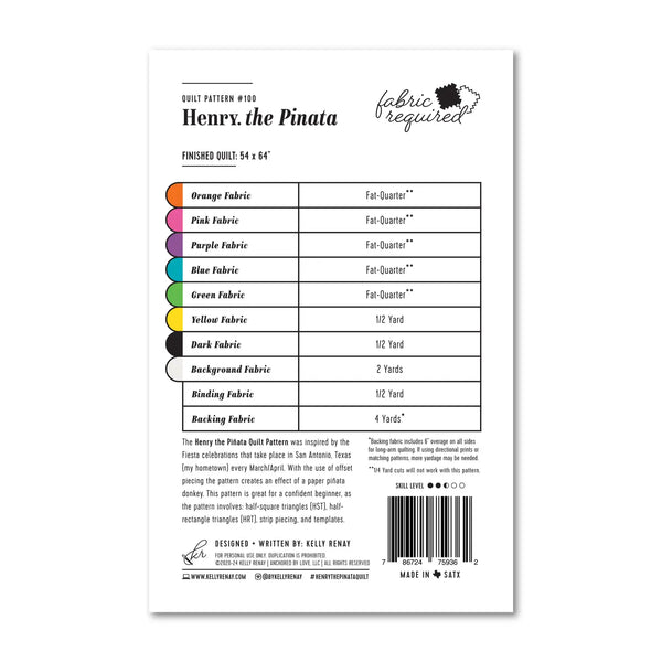 Henry the Pinata Quilt Pattern