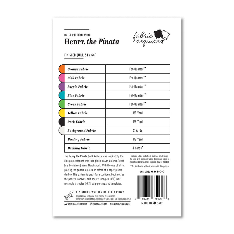 Henry the Pinata Quilt Pattern