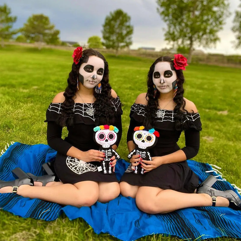 Multi Color- Day of the Dead/Halloween Skeleton Plush