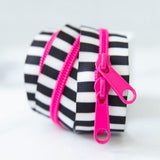 Black & White Striped Zippers