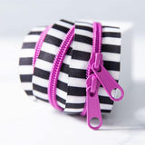 Black & White Striped Zippers