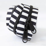 Black & White Striped Zippers