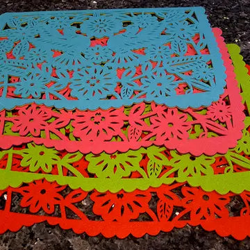 Double-Sided Felt "Papel Picado" Placemat Sets (Palomas) at Sew Bonita in Corpus Christi, TX.